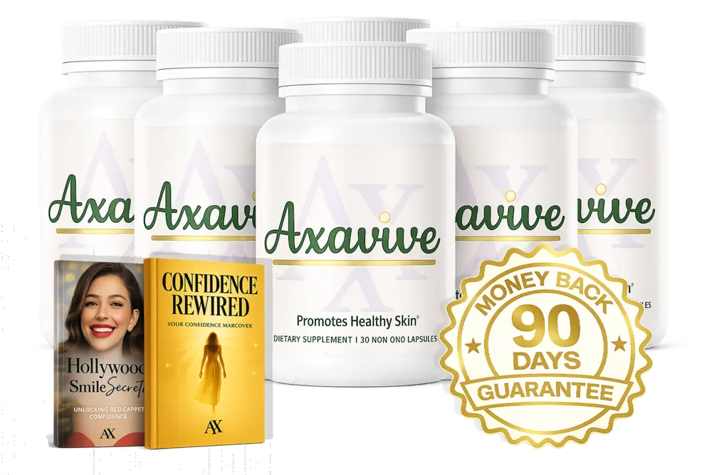 Axavive 6 bottle bundle for skin renewal, wrinkle support and healthy aging